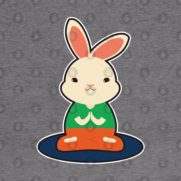 Rabbit at Yoga on Yoga mat by Markus Schnabel